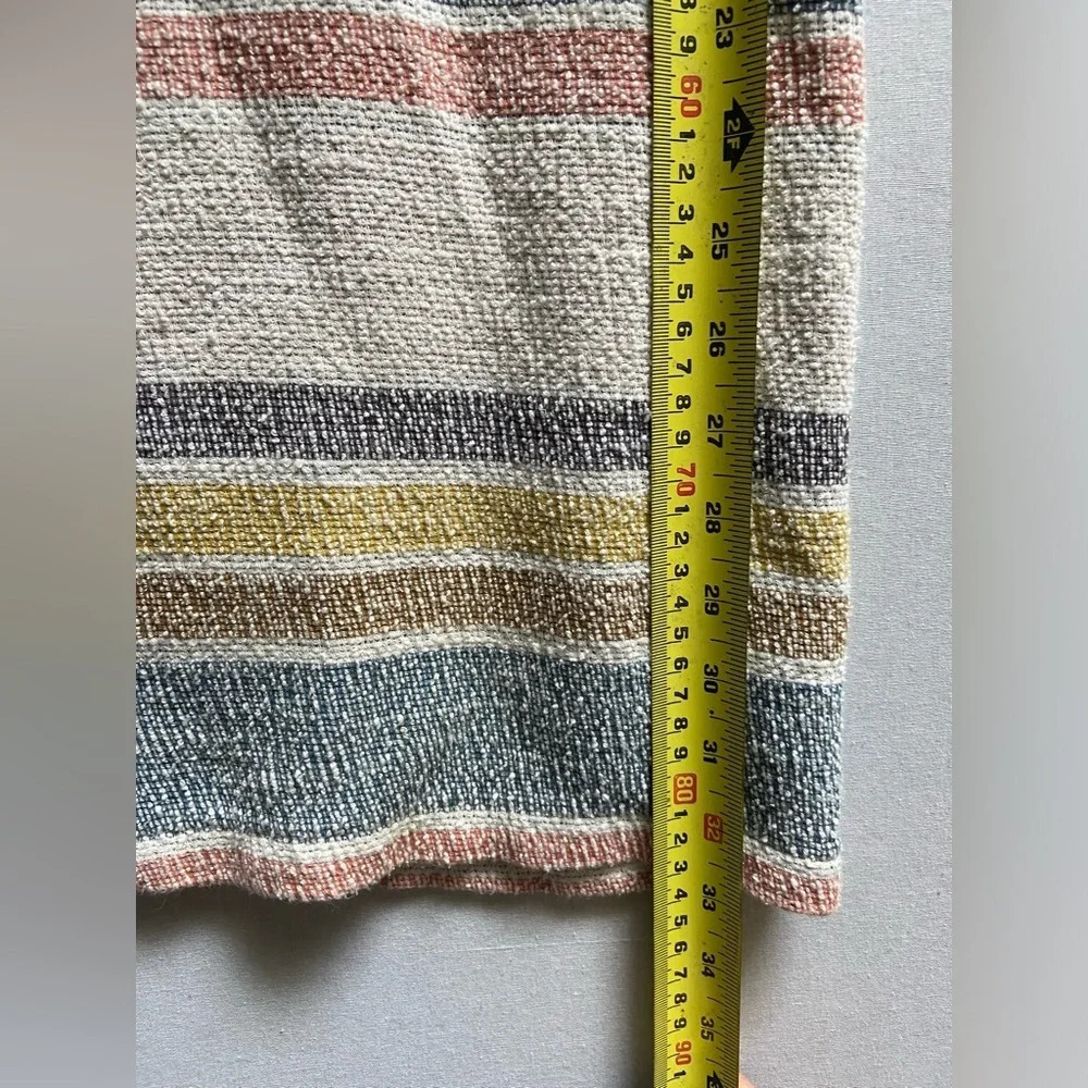 Madewell Texture & Thread Cap Sleeve Dress Stripe Button Front Casual M - Picture 10 of 10